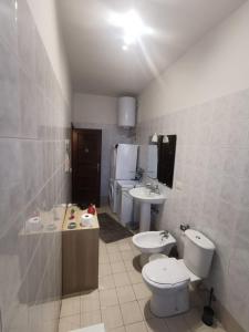 un bagno con un water e un lavandino di A UN PASSO DAL DUOMO " con GARAGE AUTO GRATUITO" a Catania
