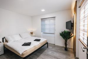 Katil atau katil-katil dalam bilik di Apartmány U Doskočilů