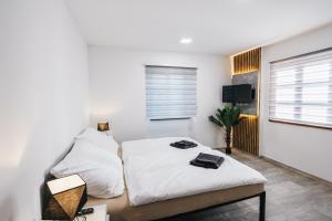 Katil atau katil-katil dalam bilik di Apartmány U Doskočilů