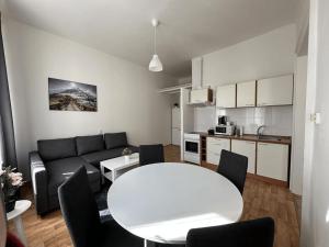 Kuchyň nebo kuchyňský kout v ubytování Welcome Hostel & Apartments Praguecentre