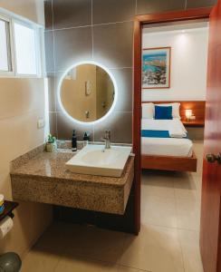 Koupelna v ubytování Hotel Ninfa