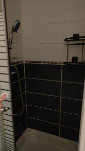 een badkamer met een ligbad met douche bij Mona Lisa in Sallaumines