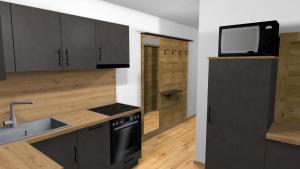 Küche/Küchenzeile in der Unterkunft Boderhof Apartments