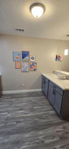 an empty room with a counter in a room at 2 Bdrm Downtown in Houston