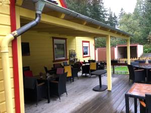 Bygningen som feriehuset ligger i