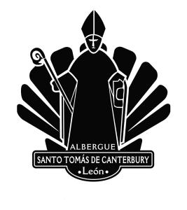 a vector illustration of an ancient santa tomales de cantigny emblem at Albergue Santo Tomás de Canterbury in León