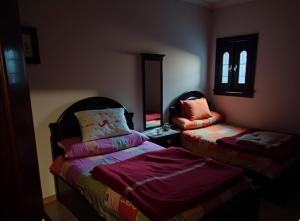 a room with two beds in a room at Abouzeid,s Apartments in Asyut