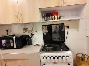 RungiriにあるGoodlife Apartmentのキッチン(コンロ、電子レンジ付)