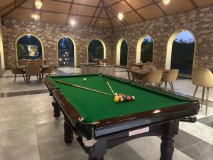 a pool table in the middle of a room at Jawai's Wildness Lodge in Bera