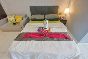 Postel nebo postele na pokoji v ubytování 5mins to Sunway Pyramid #Subang SS15 Cozy Studio Menara Rajawali