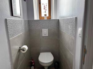 ein kleines Badezimmer mit Toilette und Fenster in der Unterkunft Gite La Glycine, Moderne Tres Propre 3 Lits in Soultz-Haut-Rhin + 10 Fotos