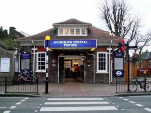 a building on the corner of a street at Cosy Single Room near Heathrow Airport in Hounslow