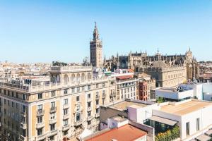 Udsigt til Sevilla eller udsigt til byen taget fra lejligheden