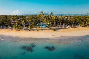 an aerial view of a beach with palm trees at Zoetry Agua Punta Cana - All Inclusive in Punta Cana