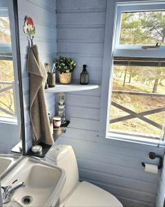 Vannituba majutusasutuses Lakefront cottage with jacuzzi