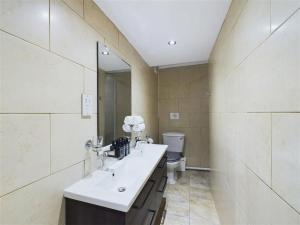 a bathroom with a sink and a toilet at The Garden Flat in Windermere