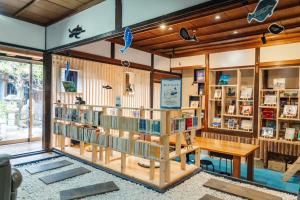 a book store with a lot of books on display at うみの図書館 in Sanuki