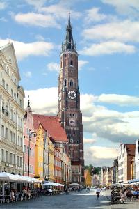 Nespecifikovaný výhled na destinaci Landshut nebo výhled na město při pohledu z hotelu