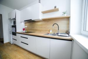 Kuchyň nebo kuchyňský kout v ubytování apartmány MAJKA
