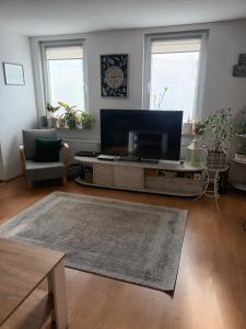 Televízia a/alebo spoločenská miestnosť v ubytovaní Apartament STOKROTKA