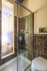 a bathroom with a shower and a toilet at Diamantino Town House in Padova