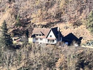 an aerial view of a house on a hill at Le Clos Joli 15 in Molompize