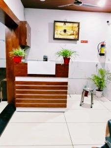 TV a/nebo společenská místnost v ubytování Hotel DIVYA DARSHAN