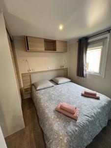 Katil atau katil-katil dalam bilik di Mobil Home 6 pers - 256 Camping Siblu Le Lac des Rêves, Lattes +28 gambar
