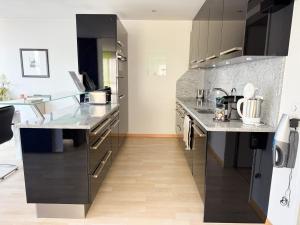 Kuchyň nebo kuchyňský kout v ubytování Wohnung mit Klimaanlage Zürich & Airport nah
