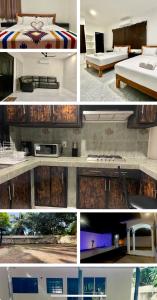 a collage of photos of a hotel room at Casa Quintana in Bacalar +28 photos