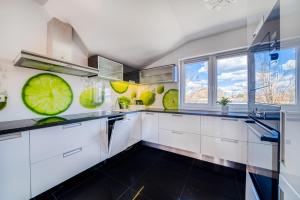 Kuchyň nebo kuchyňský kout v ubytování City Centre Apartment