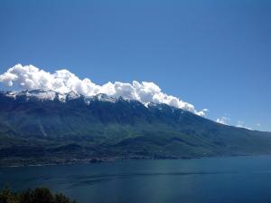 a mountain with a view of a body of water at Casa Bine in Tremosine Sul Garda