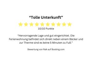 une capture d’écran d’un écran de notation à cinq étoiles dans l'établissement FeWo Berg-Domizil Altenau inklusive Bettwäsche und Handtüchern, à Altenau