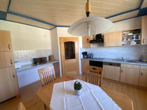 Η κουζίνα ή μικρή κουζίνα στο Stadtzentrumnahe Wohnung an der grünen Aue