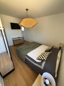 TV a/nebo společenská místnost v ubytování Chambre d'hôtes AU CHAUVET