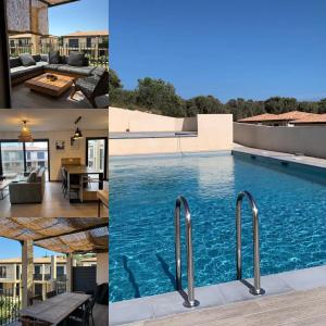 un collage de fotos de una piscina en Dell Edera, en Bonifacio