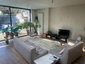 Μια τηλεόραση ή/και κέντρο ψυχαγωγίας στο Spacious house with big garden close to the city