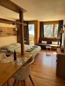 Istumisnurk majutusasutuses Studio Bellevue 1, ski lift 350m
