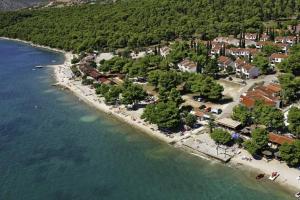an aerial view of a beach with a resort at Apartments Silvana in Trogir