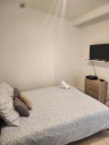 a bedroom with a bed and a flat screen tv at Maison studio in Paris