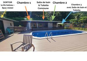 モーレア島にあるALAROOTS Maison Piscine MOOREAの椅子付きのスイミングプールの写真 +31枚の写真