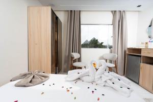 Кровать или кровати в номере Camel Pyramids View Inn