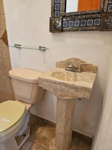 トゥライヤカパンにあるHotel Boutique La Renacuajaの洗面台とトイレ付きのバスルーム