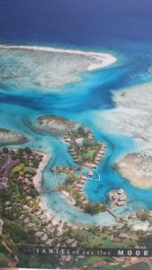 an aerial view of an island in the ocean at Ocean Plateau in Motu Tiahura +12 photos