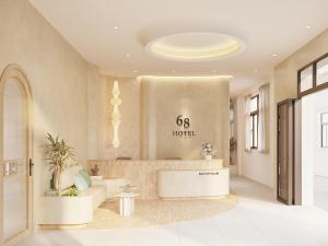 a bathroom with a bath tub in a room at 68 Hotel Go Cong in Gò Công