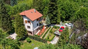 an aerial view of a house with a red roof at 6BDR Home in Nature in Sarajevo