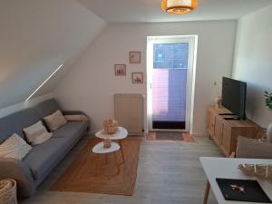 TV a/nebo společenská místnost v ubytování Perlebüdchen