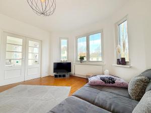 Χώρος καθιστικού στο Moderne Altbauwohnung in Elmshorn bei Hamburg