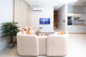 Η κουζίνα ή μικρή κουζίνα στο Luxury Apartment in Al Nargis