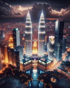 Nespecifikovaný výhled na destinaci Kuala Lumpur nebo výhled na město při pohledu z apartmánu